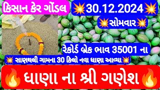 🔥નવા ધાણાના શ્રી ગણેશ ગોંડલ | આજના ધાણાના ભાવ ગોંડલ | Gondal market yard na bajar bhav 30/12/2023