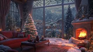 Snowfall by the Fire: Embrace Tranquil Winter Sounds of Falling Snow and Soothing Crackling Flames