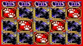 ★★JACKPOT HANDPAY★★$300 BETS★★CATS HIGH LIMIT SLOT MACHINE BUENO DINERO MUSEUM SLOTS IGT