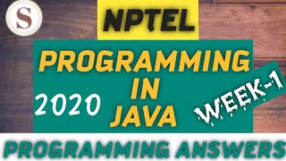 Programming in Java|| WEEK-1 Programming assignment Answers 2020||NPTEL||#SKumarEdu