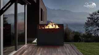 Camini design da esterni Traforart: il fuoco \