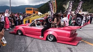 【グラチャンレーシング入場】 爆音大会 J NATION リバティーウォーク LibertyWalk 旧車 街道レーサー 直管 シャコタン 車高短 Lowered Lowcar exhaust