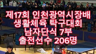 17회 인천시장배, 남자7부 단식, 예선전+64강전