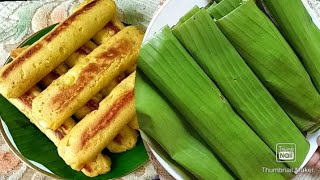 কলা পাতায় তালের পিঠা / Taler Pitha Recipe / তালের পোড়া পিঠা