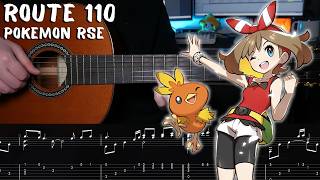 Route 110 - Pokemon Ruby/Sapphire/Emerald- Fingerstyle Guitar Tutorial + TAB | 110 ばんどうろ