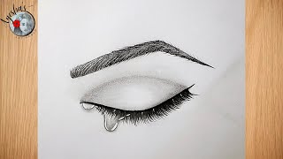 How to Draw a Tearful Eye with Pencil || Step-by-Step Pencil Drawing for Beginners