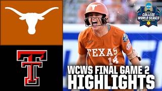 Texas Tech vs. Texas | Women's College World Series Game 2 Highlights | ESPN College Softball