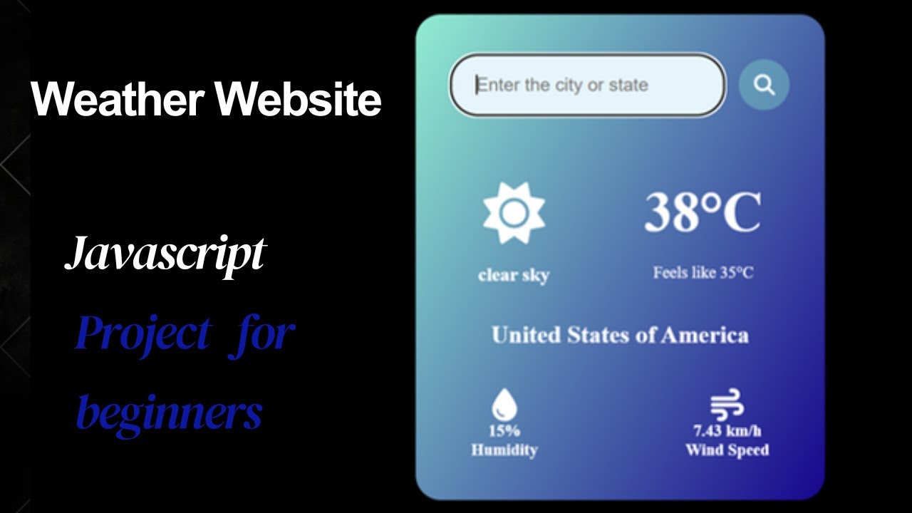 Javascript Project Weather App Using Html Css Youtube