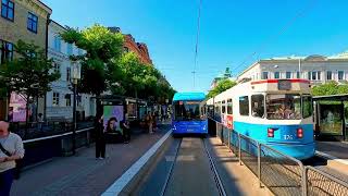 Gothenburg tour with an old tram on a summer day 4k