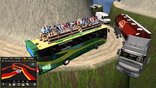 أخطر طريق معوجة للتنقل بالباص مع Euro Truck Simulator 2