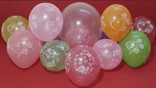 FUN BIG TRANSPARENT BALLOON INSIDE LOVE BALLOON AND ROSE PRINTED BALLOON POPPING l SATISFYING VIDEO