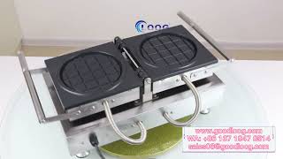 Electric Waffle Maker Rotating Belgium Waffle Machine Demo | Goodloog Factory