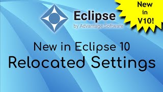 New in Eclipse 10 - Relocated Settings