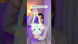 DIY Cute Rainbow Hello Kitty Bag 🐱 Pastel Woven Craft #diy #craft #trending #cute #aesthetic #viral