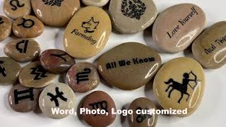 pebble stone lettering crafts custom LOGO