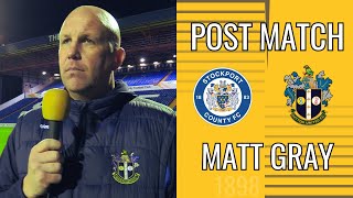 POST MATCH Matt Gray Stockport County 8 Sutton United 0 16/12/23 EFL2