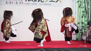 神楽演舞「貴見城」七瀬子供神楽（於）おおいた駅前 伝統フェス