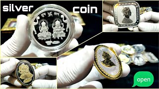 चांदी में सिक्कों के डिजाइन वजन के साथ // Silver coin // Silver coin with weight // @jewellery house