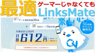 【楽天モバイルより安い!!】リンクスメイト  新プラン ゲーマーじゃなくても最適【ドコモ au ソフトバンク 日本通信他】