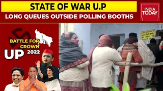 U.P State Of War Begins, Long Queues Outside Polling Booths For 1st Phase, Mega Battle Likely