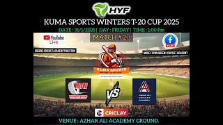 Live || Malik Tyres vs Azhar Ali || Match#22| HYF Present Kuma Sports winters T20 Cup 2025