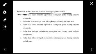 Biologi - Perbedaan struktur anatomi akar dan batang yang benar adalah ….