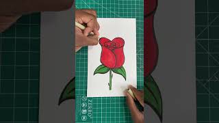 How to draw a rose | Easy #shorts