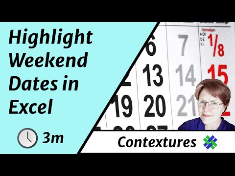 Highlight Weekend Dates in Excel by contextures.com Highlight Weekend Dates in Excel by contextures.com