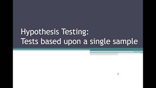 MAT 352 Oct 26 Intro to Hypothesis Testing