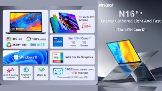 Ninkear N16 PRO Gaming Laptop 13th Intel i7-13620H 16-inch 2.5K IPS 165Hz 32GB DDR4+1TB SSD Notebook