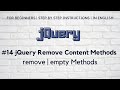 #14 jQuery Remove Content/Element Methods | remove Method | empty Method