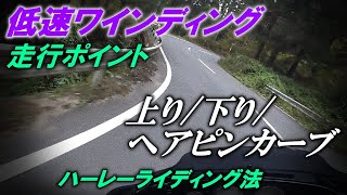 【上り/下り/ヘアピンカーブ】低速ワインディング走行ポイント【ハーレーライディング法】