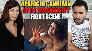 APARICHIT-ANNIYAN SPLIT PERSONALITY FIGHT SCENE | Vikram | Reaction!
