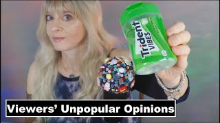 ASMR Gum Chewing Viewers' Unpopular Opinions | Whispered Reactions