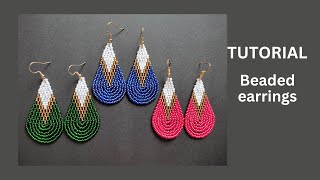 Seed bead earrings tutorial for beginners, brick stitch and beaded fringe-pendants, diy earrings