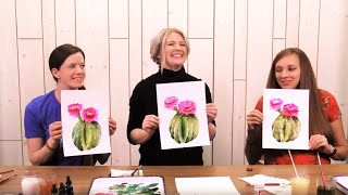 LIVE Watercolor: Flowering Cactus