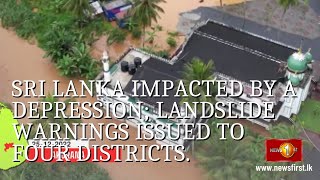 Sri Lanka impacted by a depression; landslide warnings issued to four districts.