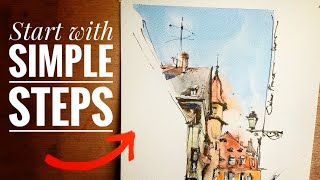 Watercolor sketching/quick sketching techniques/step by step