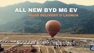 BYD M6 EV Huge Delivery \u0026 Launch in Pokhara Hot Air Balloon Festival 2024 Vlog