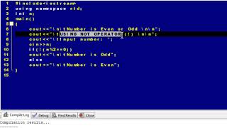 5.6 A C++ program to print, Number is Even/Odd (NOT (!) operator)