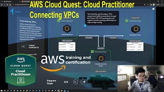 Connecting VPCs | AWS Cloud Quest: Cloud Practitioner | 3D Role-Playing Game | Free Badge