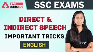 Direct & Indirect Speech | Important Tricks | English | For All SSC Exams