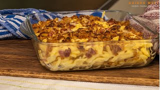 Käsespätzle mit Speck und Zwiebeln