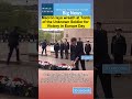 Macron lays wreath at Tombof the Unknown Soldier for Victory in Europe Day#france #macron #europe