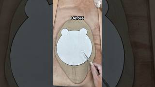 🐻🧸Make a pottery bear plate before and after #pottery #shorts #artpottery