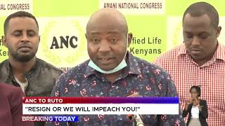 Ruto could soon be impeached if Mudavadi's ANC party pushes impeachment motion in parliament