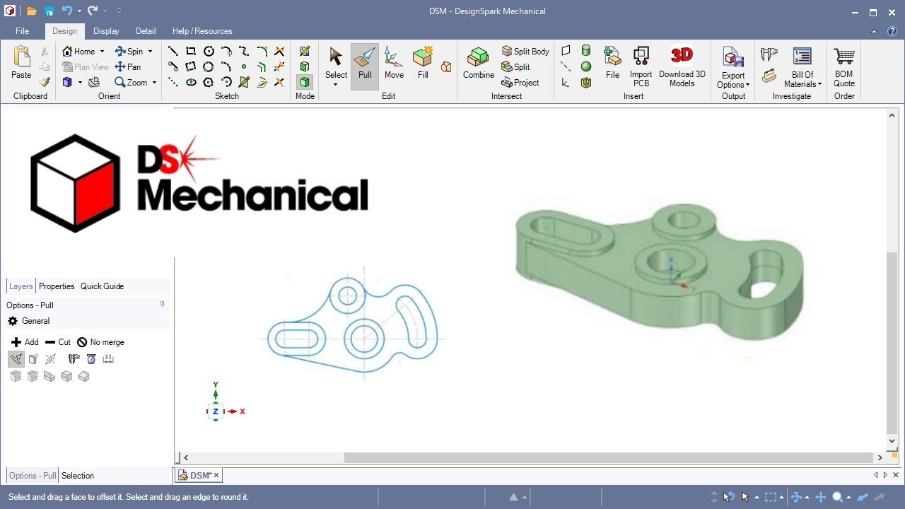 DesignSpark Mechanical #5 Modeling From An Image: Direct Modeling With ...