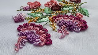 Tutorial: Dimensional Flowers Hand Embroidery Needle and thread Tricks