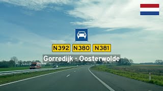 Driving in the Netherlands: N392, N380 \u0026 N381 from Gorredijk to Oosterwolde