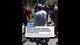 BEGINILAH POTRET KEBAIKAN WARGA INDONESIA,MASIH MAU BANTU ANGKAT MOTOR PENCURI KE MOBIL POLISI